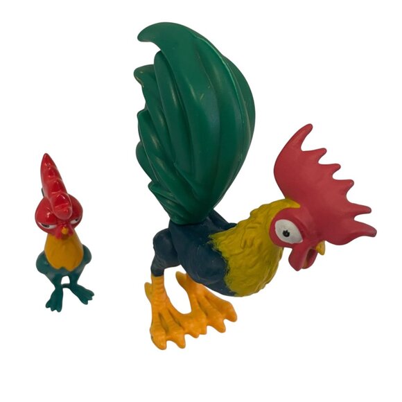 Vintage Colorful Rooster Figurines Set Of 2 Farmhouse Decor Collectibles 3.75" - Picture 4 of 6